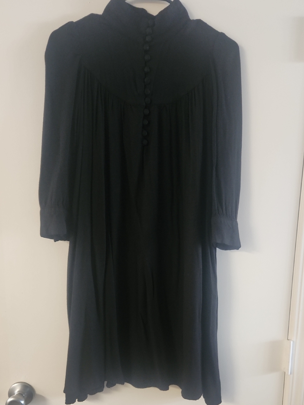 H&M Black  Mini Dress with Covered Buttons